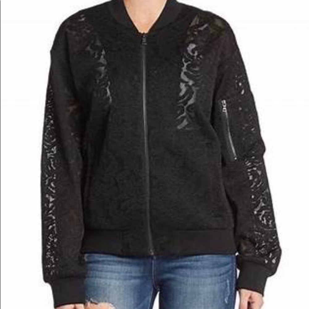 NEW BCBGMAXAZRIA “Brice” Lace Bomber Jacket NEVER WORN